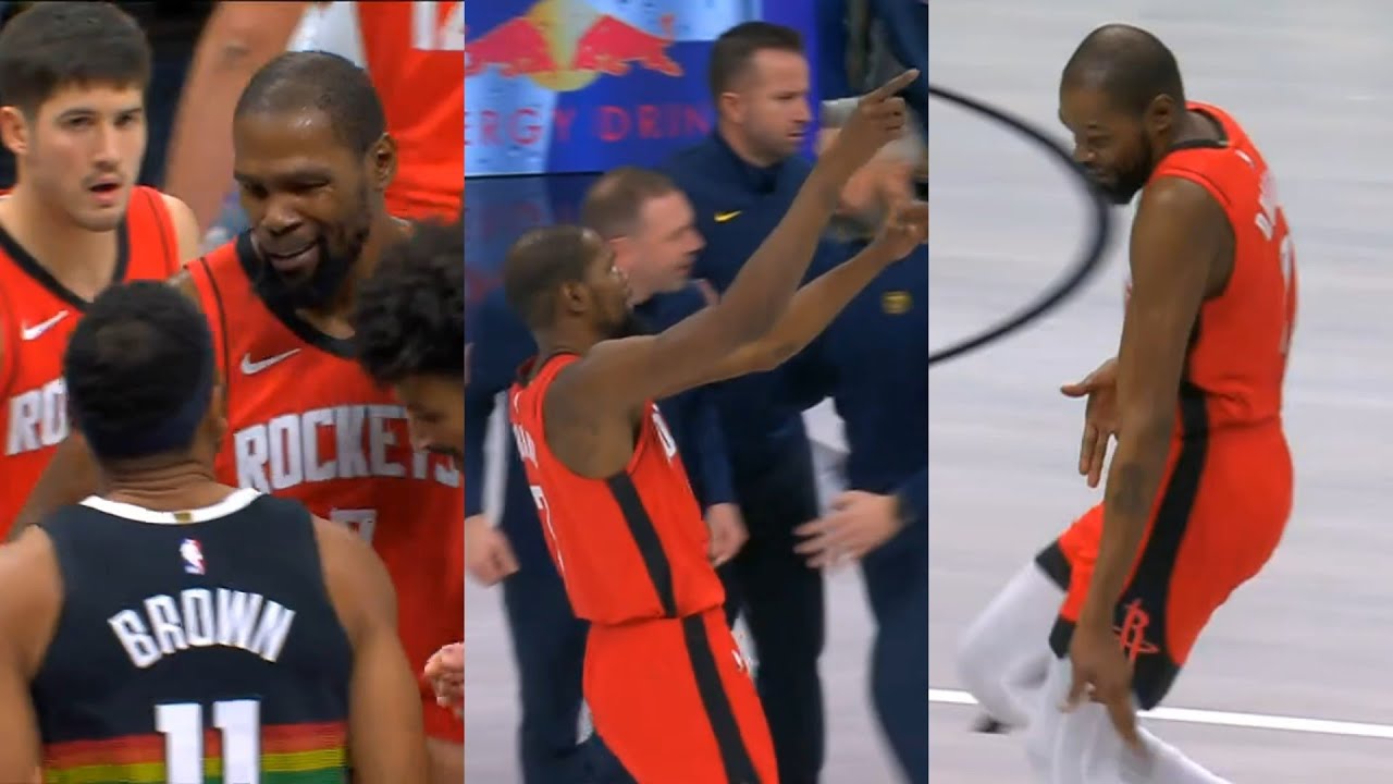 Kevin Durant beefs with Nuggets then trolls coach after ejected and fans after 3 😂