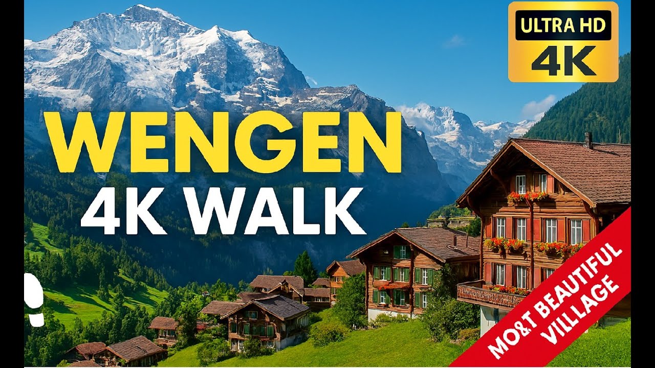 Step Into Wengen  Stunning 4K Walk Through Switzerland’s Alpine Paradise