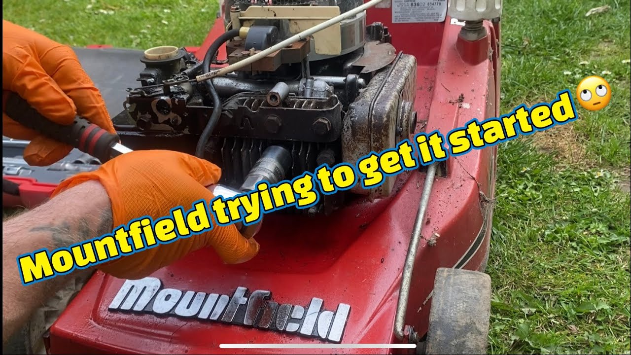 MOUNTFIELD EMPRESS 16 LAWN MOWER TRYING TO GET IT STARTED FOR THE FIRST TIME IN YEARS #lawnmower