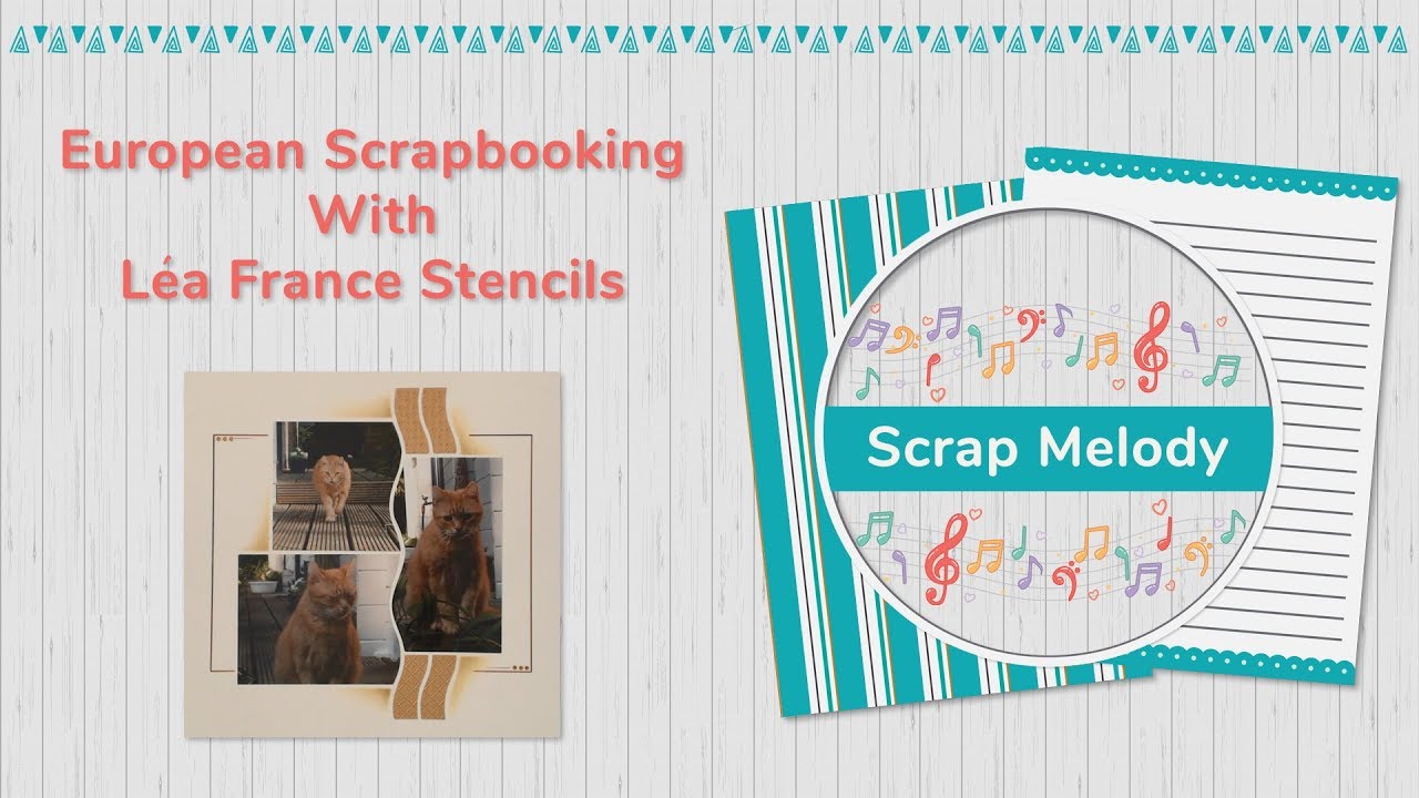 European Style Scrapbooking Layout With Grid and Rope Ladder Lea France Stencils