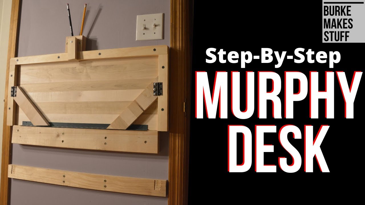 Space Saving Murphy Desk DIY - complete tutorial - folding desk - an easy, space saving desk