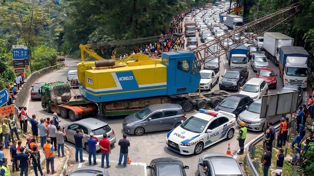 Ribuan Orang Berkumpul‼️ Truk Super Langka Dari Jepang Muatan Crane 80 Ton Lewat Sitinjau Lauik