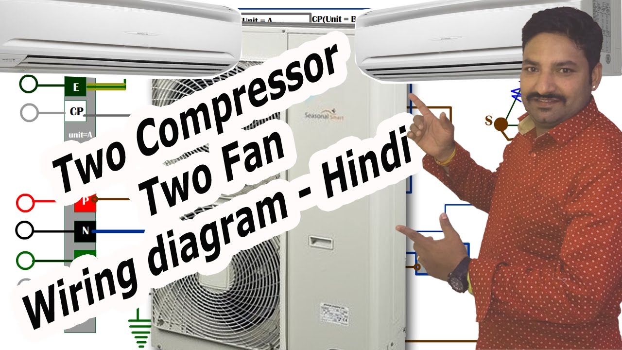 Air conditioner compressor wiring diagram- Hindi