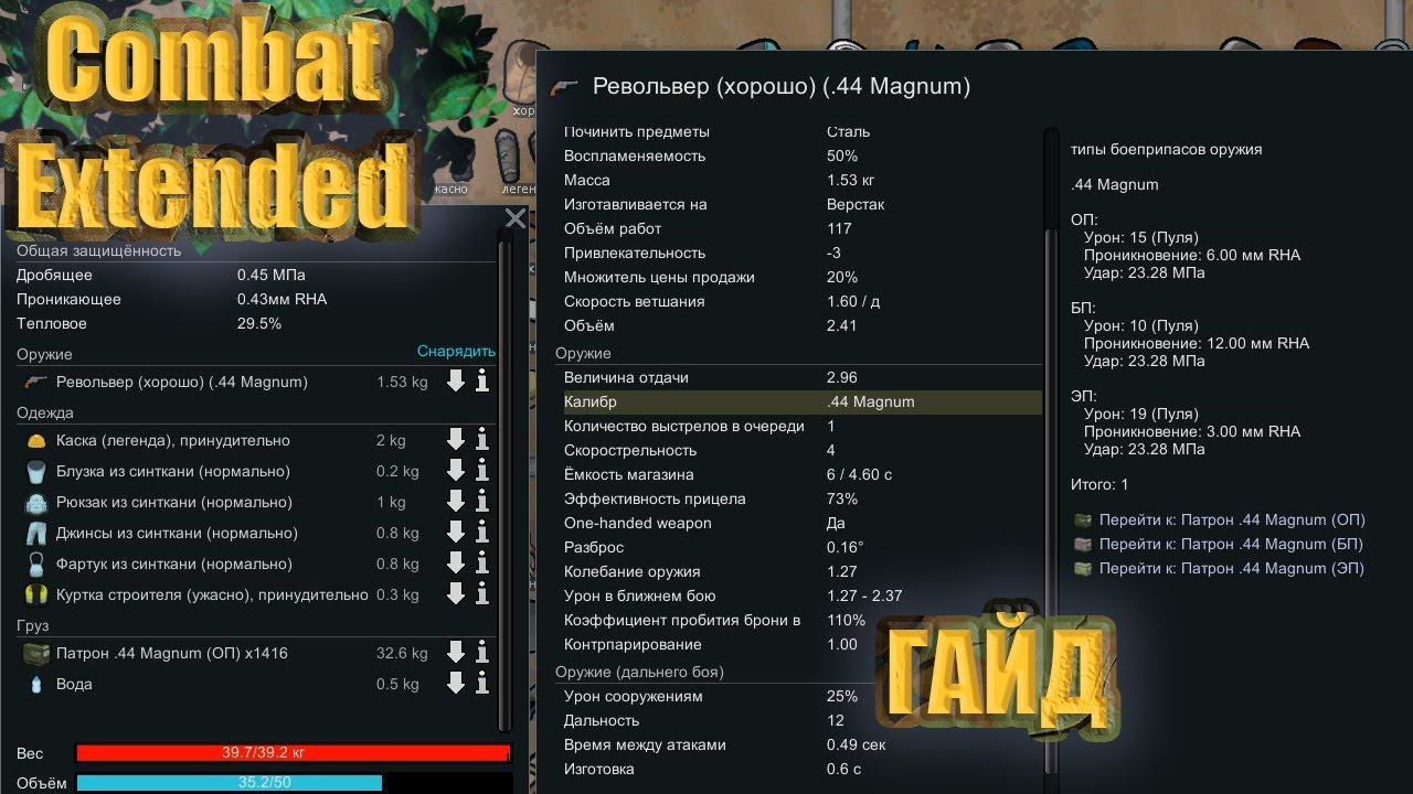 RimWorld Разбор мода Combat Extended