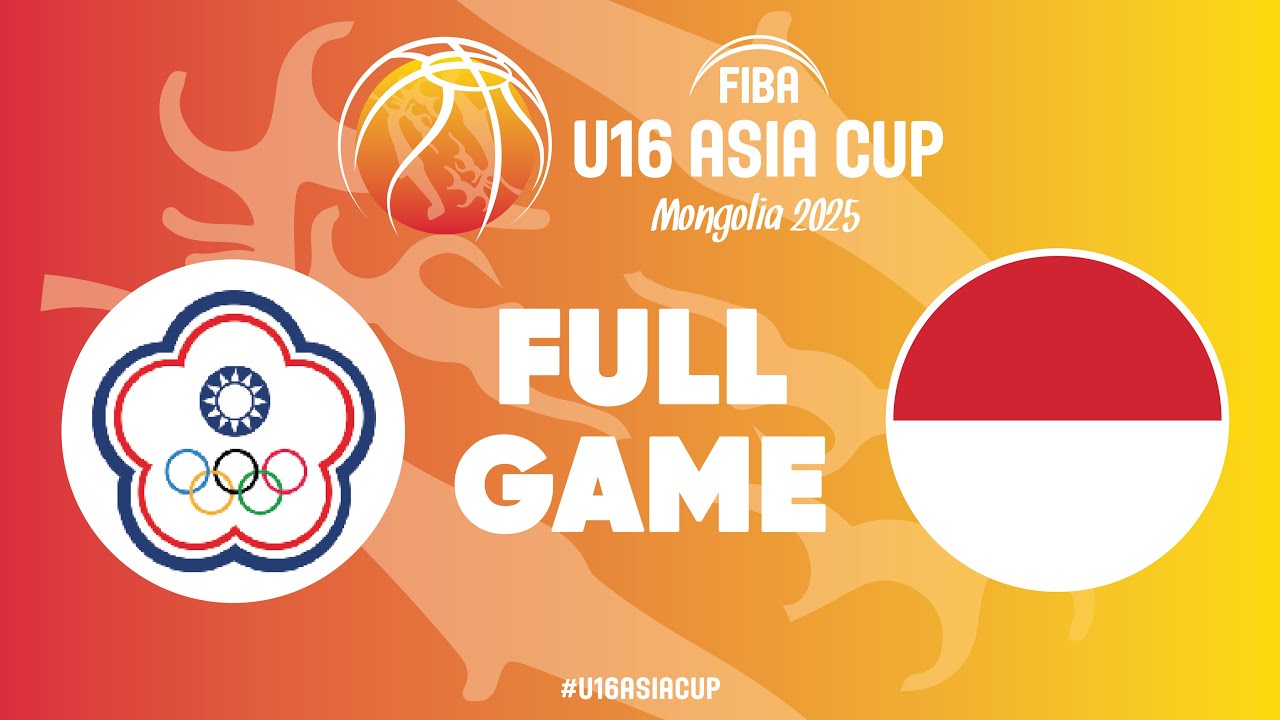 Group Phase | Chinese Taipei v Indonesia | Full Basketball Game | FIBA U16 Asia Cup 2025