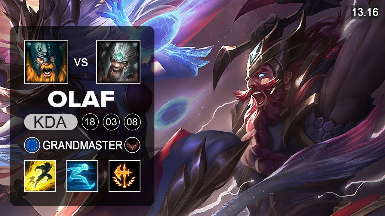 Olaf vs Tryndamere Top - EUW Grandmaster - Patch 13.16 Season 13