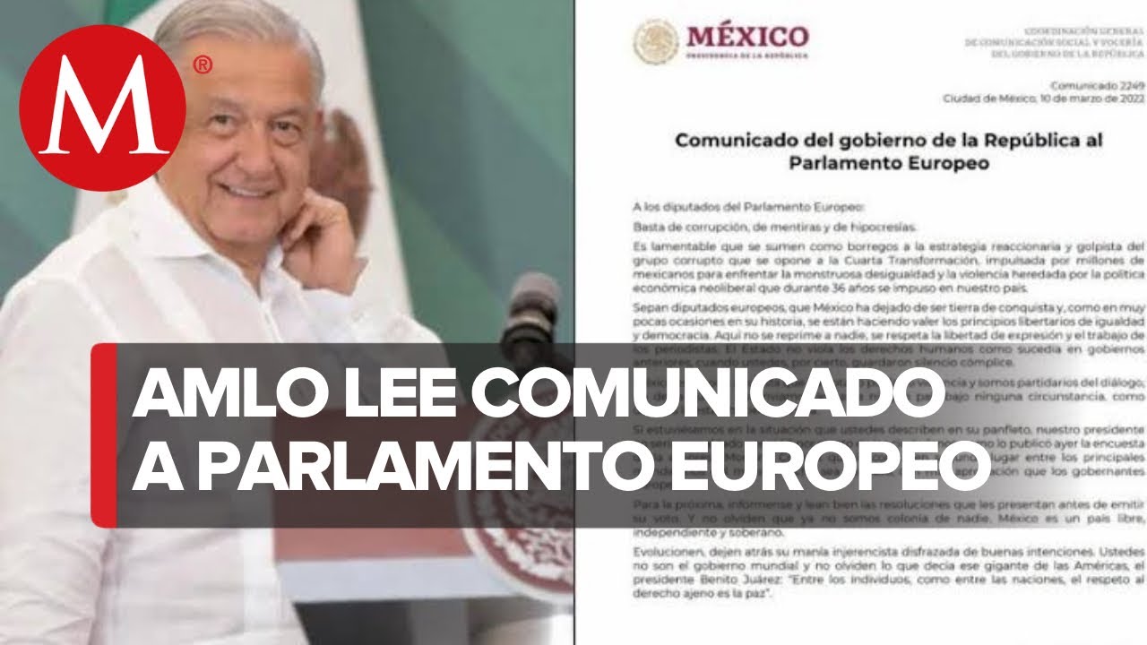 AMLO escribe respuesta al Parlamento Europeo sin consultar a cancillería