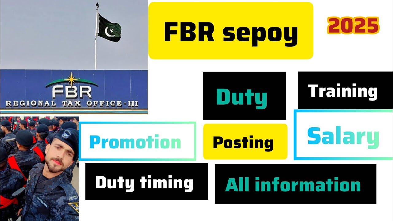 FBR sepoy 2025 Training, posting, salary , promotion, duty timing all information