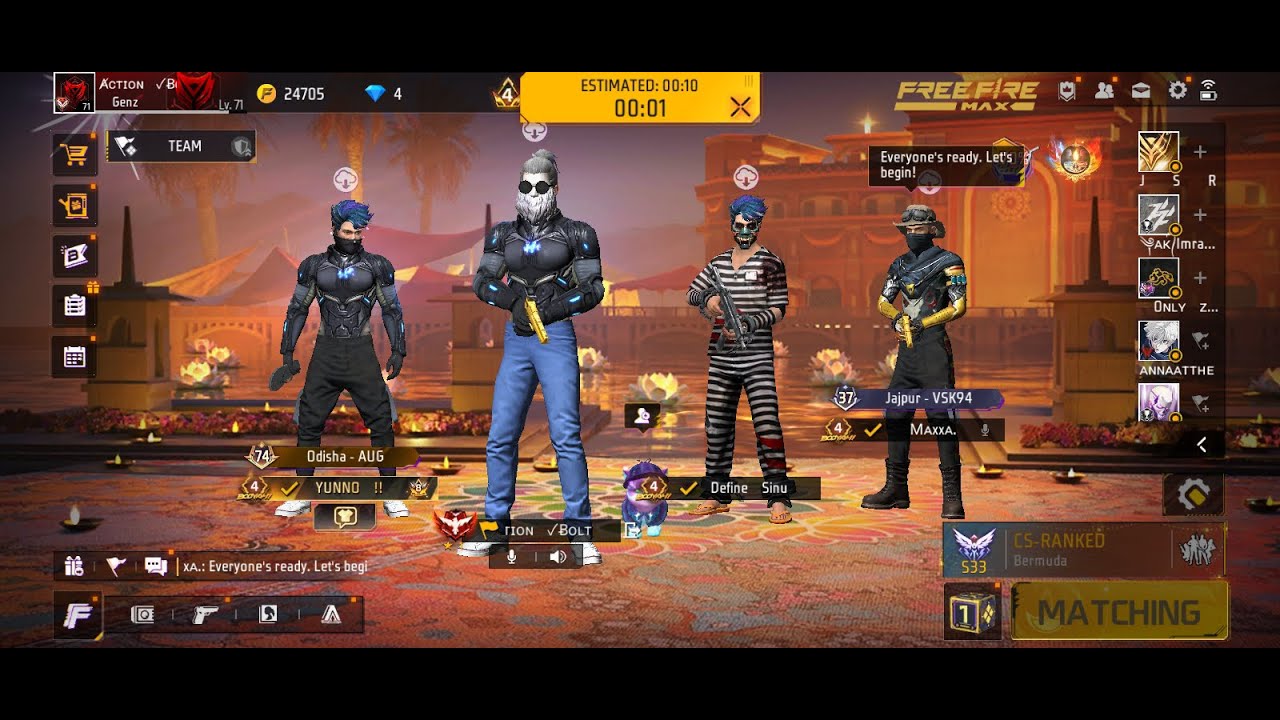 Hindi Free Fire MAX : 😍 Excited stream | Playing Squad | Streaming with Turnip