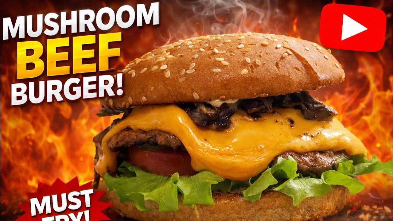 Mushroom Beef Burger Recipe | Easy & Delicious 