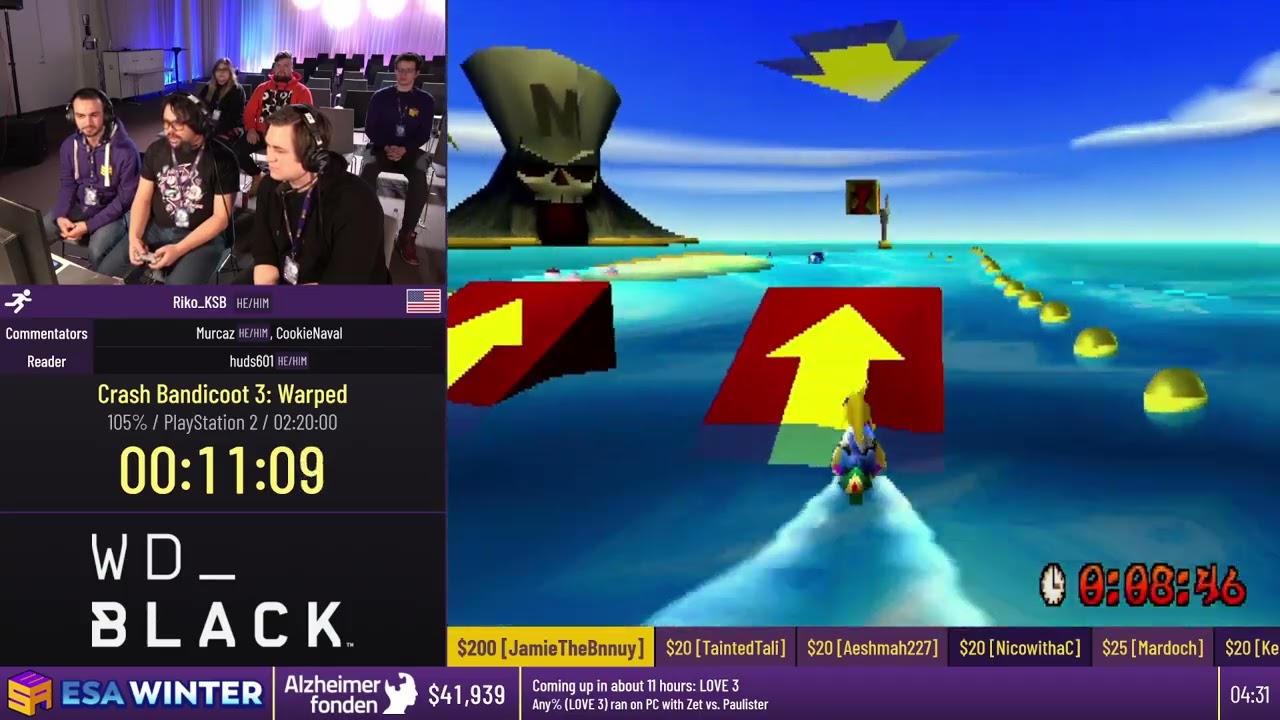 Crash Bandicoot 3: Warped 105% Speedrun by Riko_KSB at ESA Winter 2023