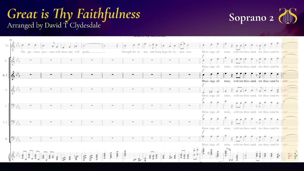 Great is Thy Faithfulness (David Clydesdale) - Soprano 2 Guide