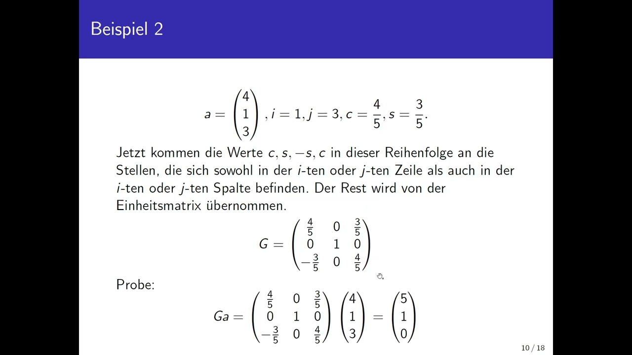 Givens-Rotation (herantastend erklärt)
