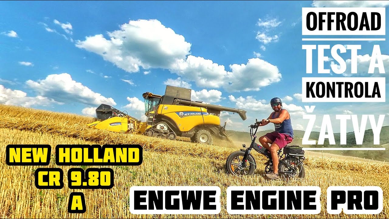 Engwe Engine Pro offroad test a nečakaná kontrola žatvy s NEWHOLLAND CR 9.80