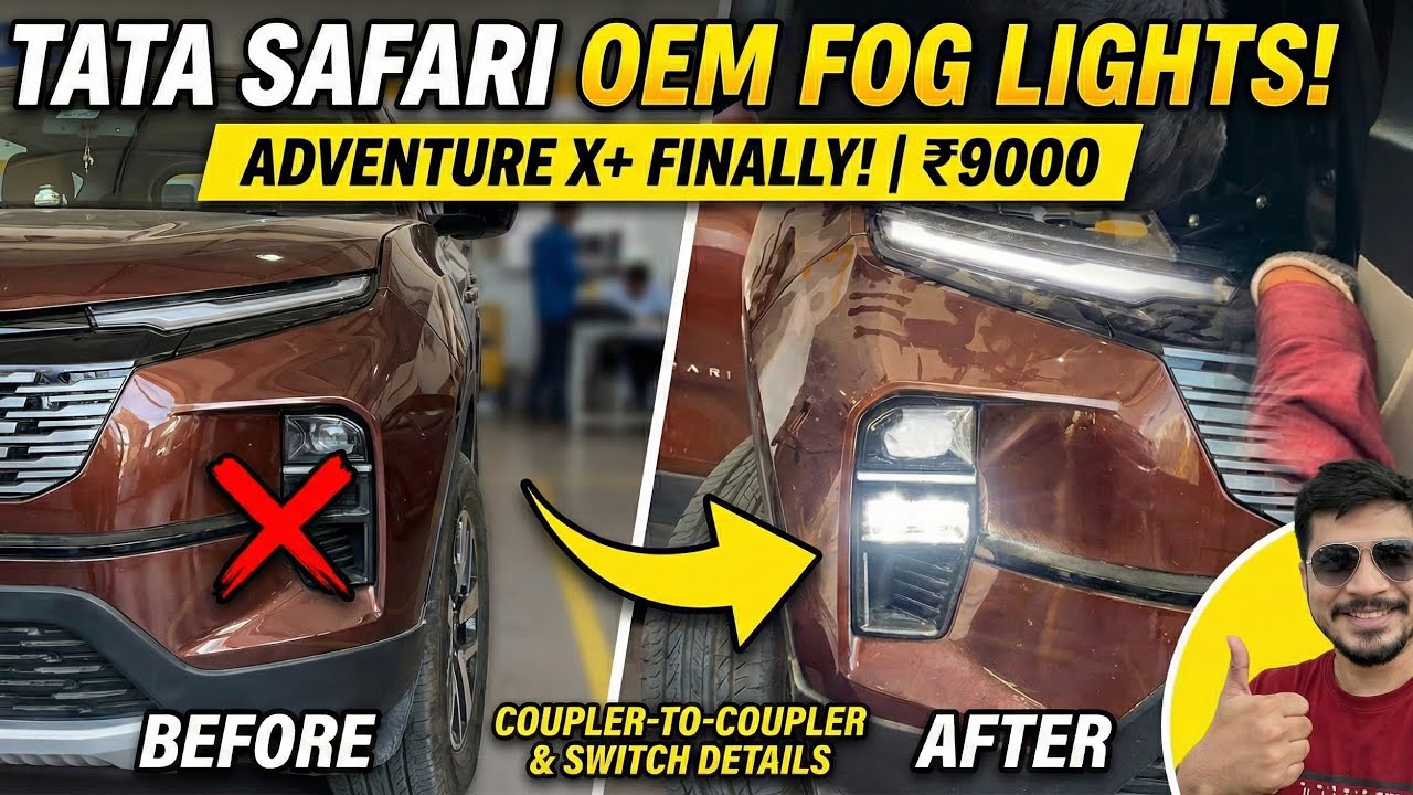 Finally! Tata Safari OEM Fog Lights Installation | Adventure X+ Upgrade | Price & Fitment Details