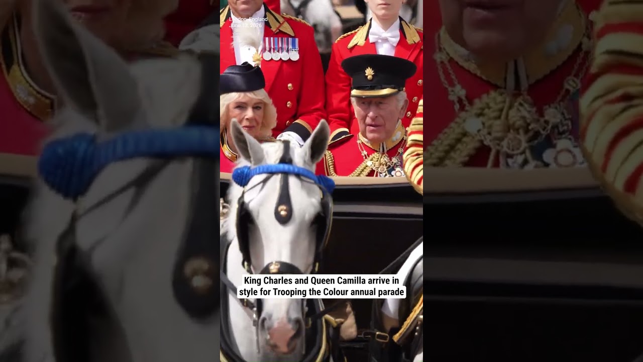 King Charles and Queen Camilla arrive in style for Trooping the Colour annual parade
