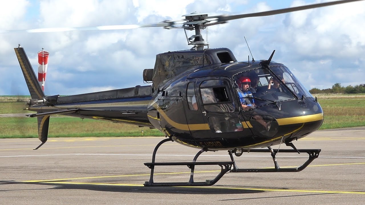 Eurocopter AS350 B start up & takeoff at Nancy (Airbus Helicopters) | #helicopter