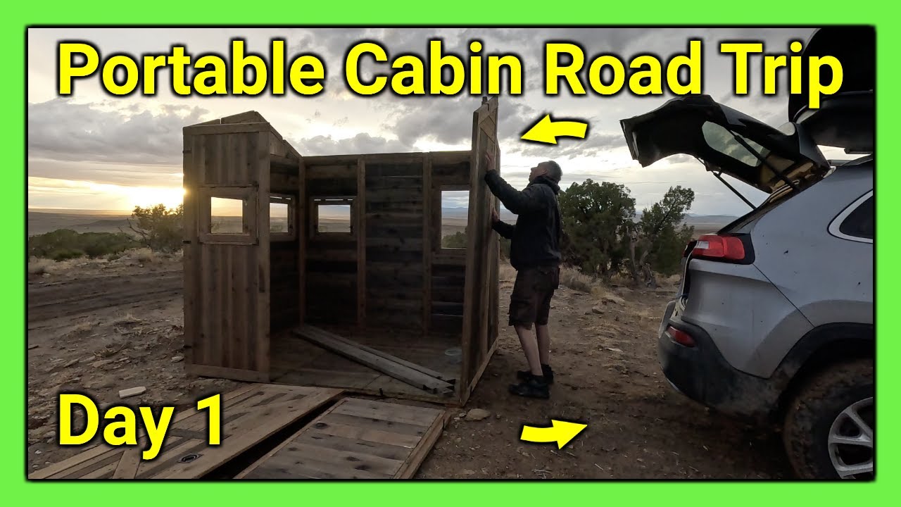 Taking my DIY Portable Cabin on a Road Trip - Camping in Utah Desert With a Morning Campfire (Day 1)