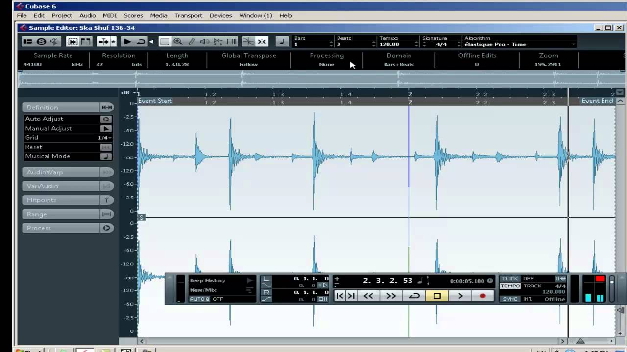 קיובייס 6 - מציאת טמפו של אודיו - קורס לימודי CUBASE קיובייס במכללת BPM