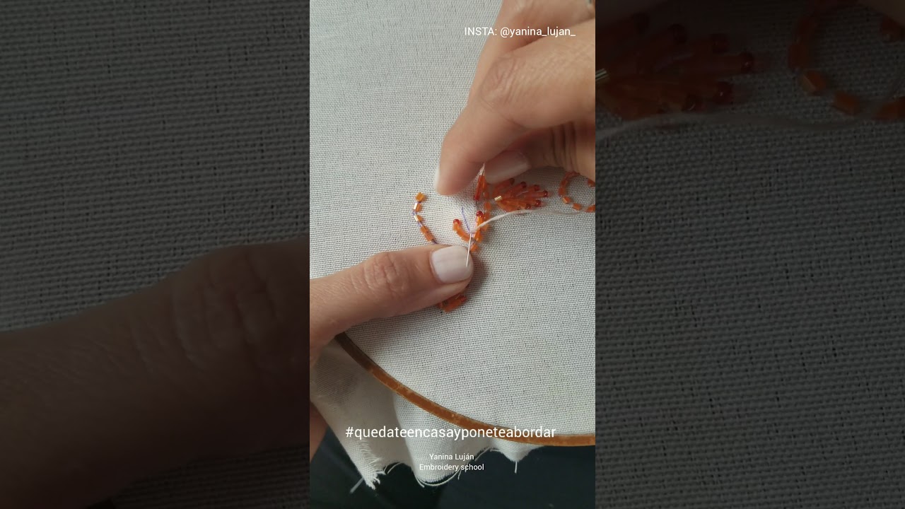 TUTORIAL 7 - Bordado en pedreria de patrón simple.