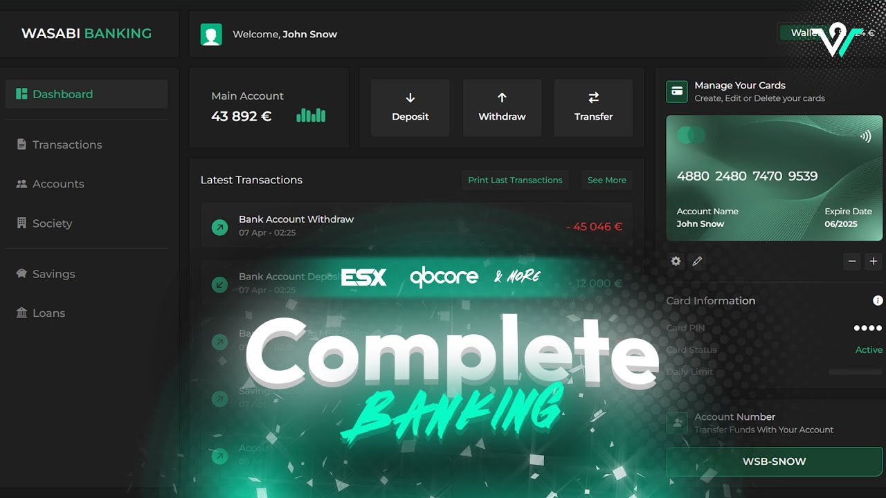 FiveM Complete Banking System [ ESX / QBCore / Custom ]