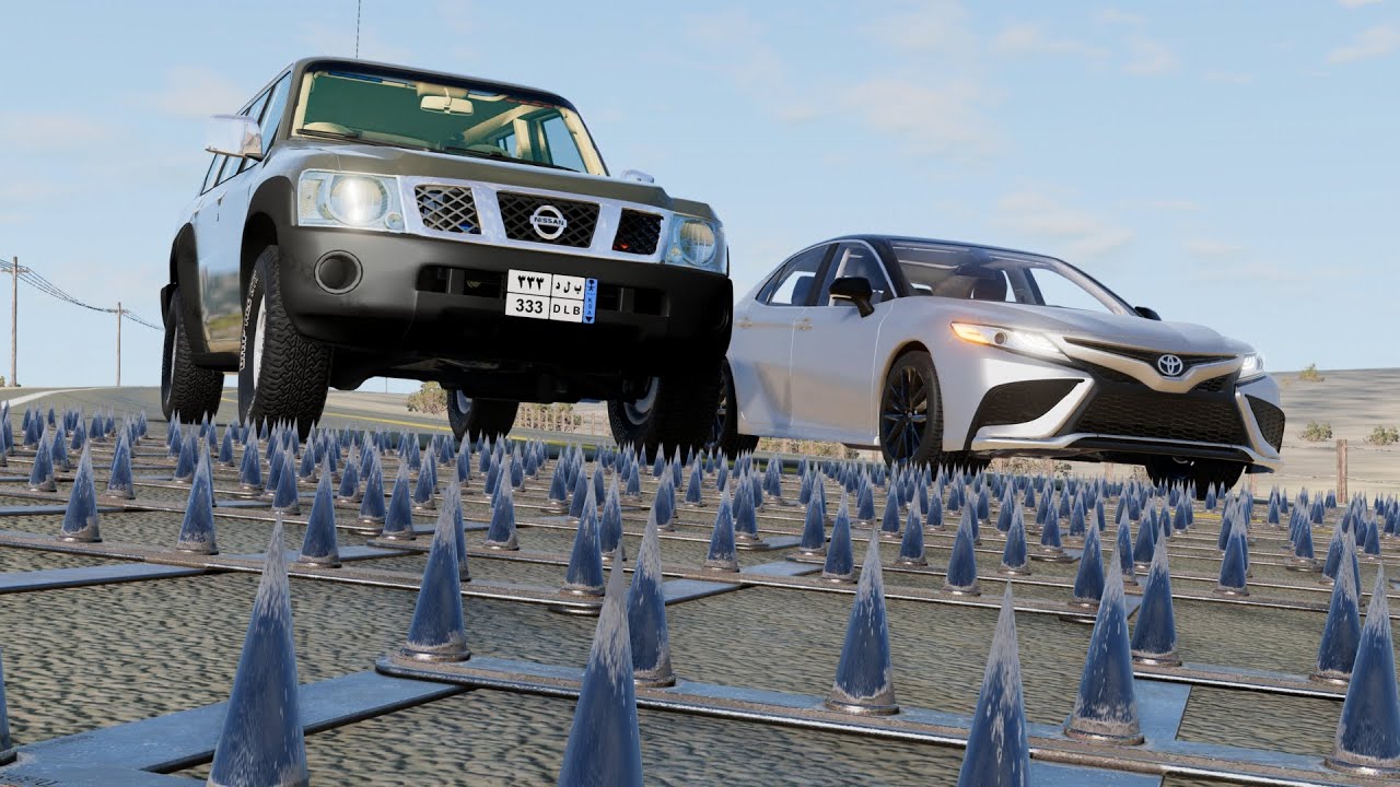 محاكي الحوادث : السيارات ضد الشوك 4# BeamNG.drive
