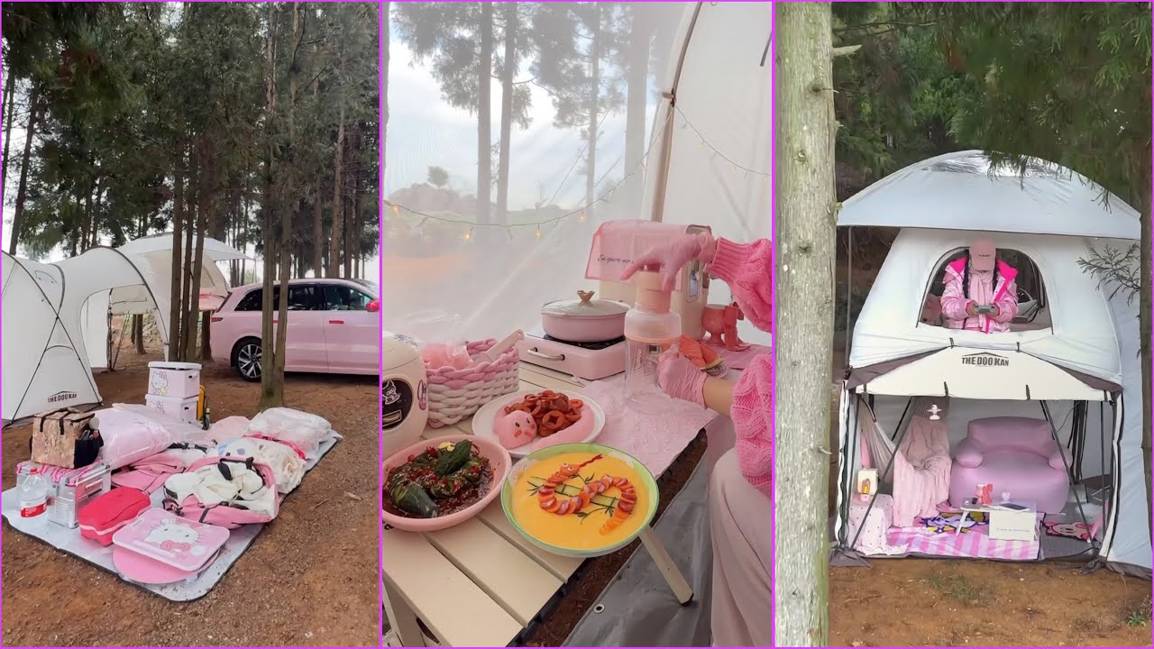 Bed Car Tram Camping🚗🎀| Like a Woman Built a Small Villa In The Forest✨