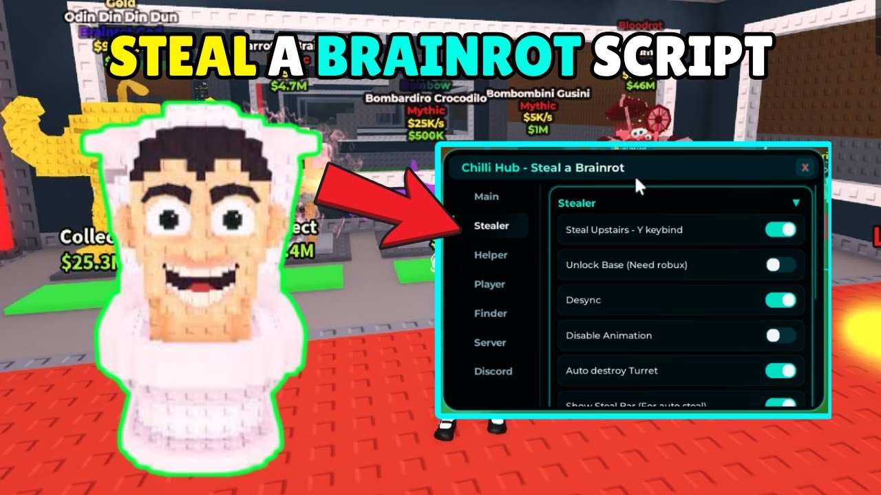 [🔥CHILLI HUB] Steal a Brainrot SCRIPT *NO KEY* (ROBLOX) ANTI HIT, Fast Steal, Floor Steal (2026)