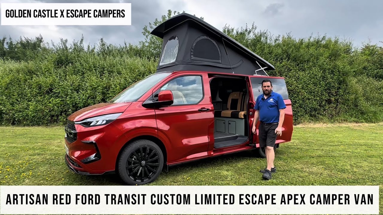 🚐 2024 Artisan Red Ford Transit Custom Escape Apex Camper Van Tour with Chris H