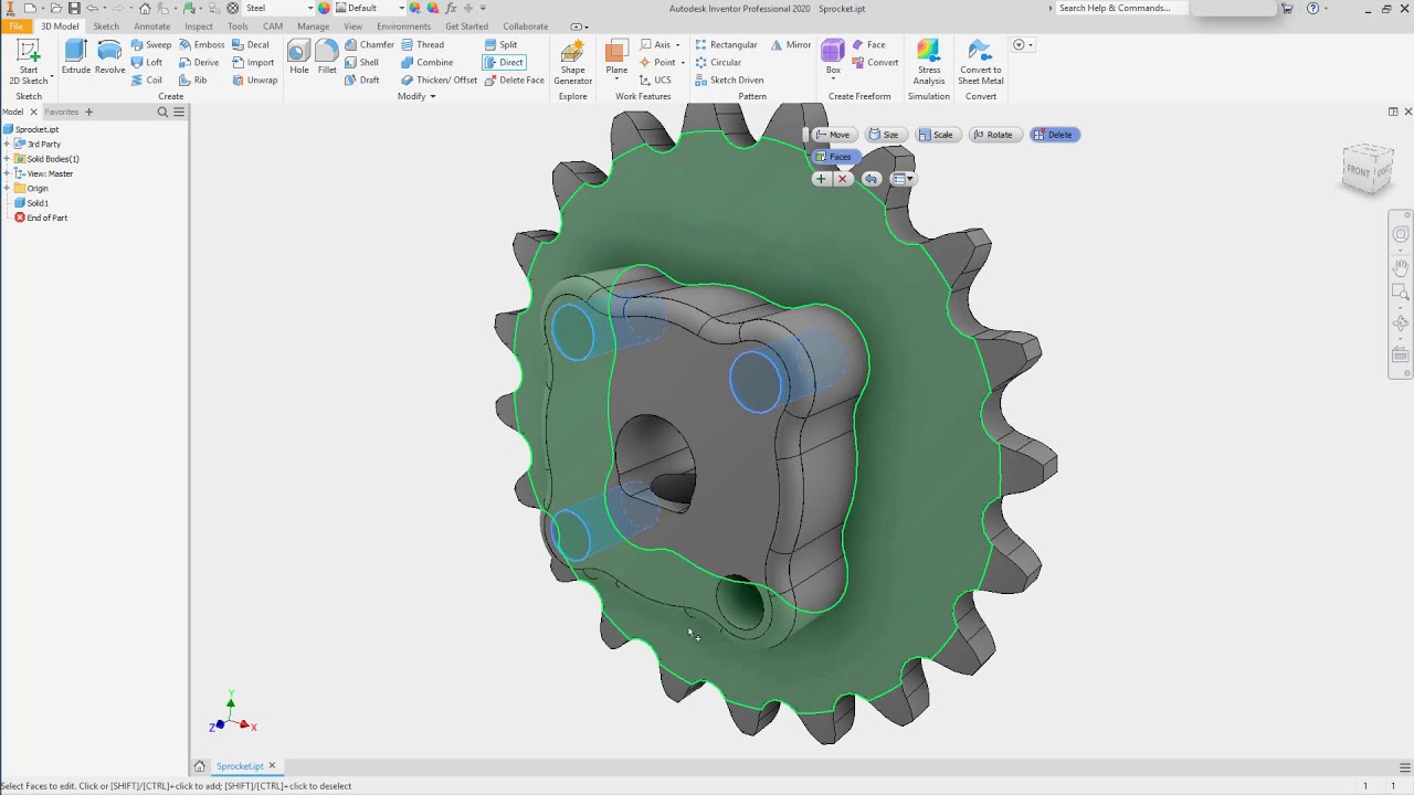 Inventor English 2020 Определите сценарии использования Direct Edit 🧷