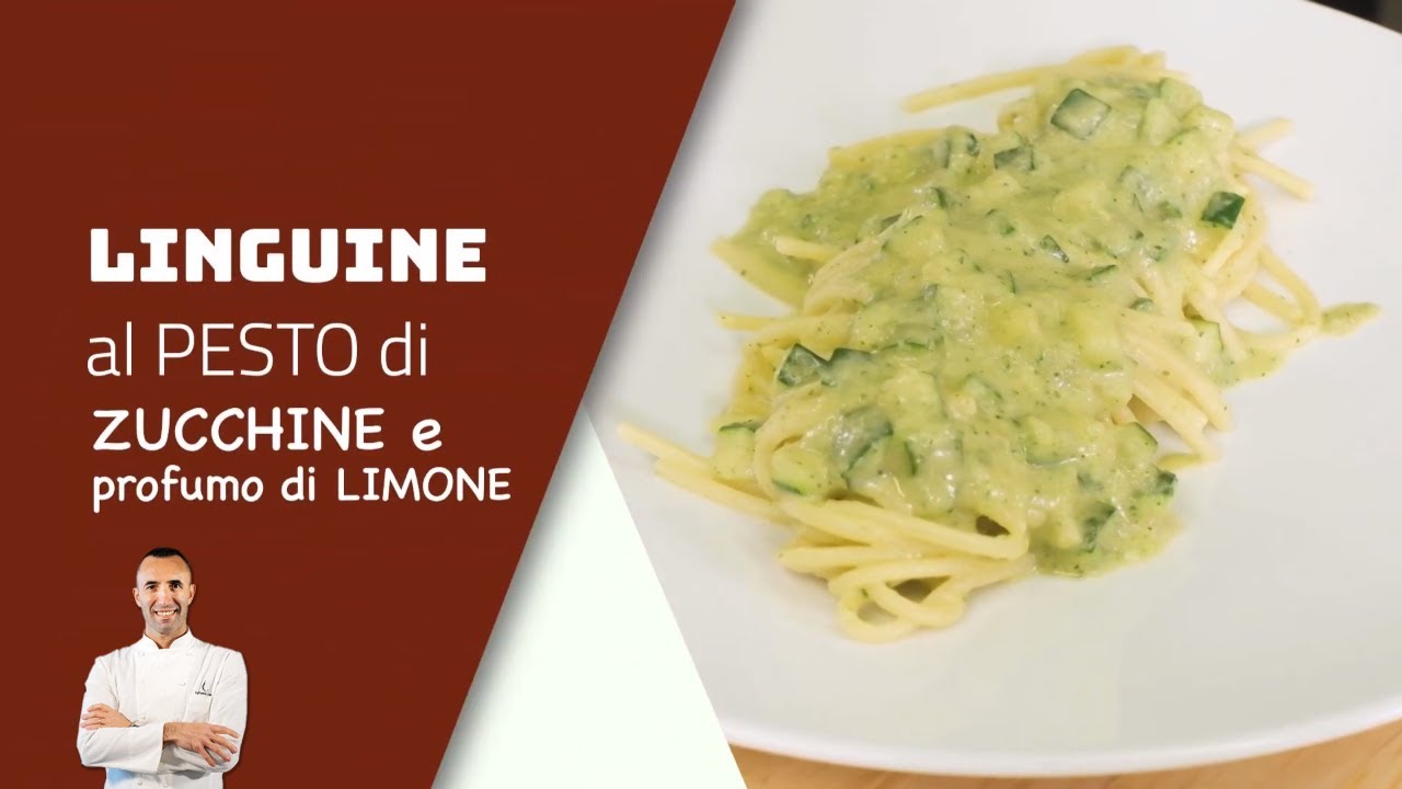 Linguina al pesto di zucchina e profumo di limone -  Videoricetta dello chef Raffaele Lenti