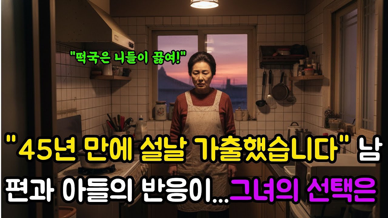 70대 시어머니의 설날 파업 선언, 