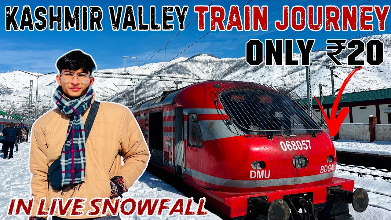 Kashmir Valley Train Journey | Mini Switzerland of India ￼| Kashmir Train Journey in Heavy Snowfall 