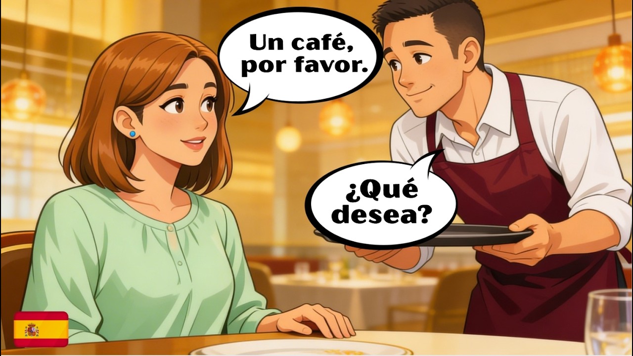 10 Spanish Coffee Shop Dialogues (A1–A2) | Real-Life Conversations