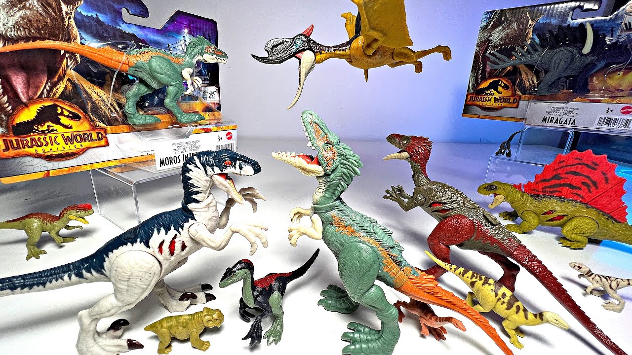 NEW JURASSIC WORLD DOMINION DINOSAURS Toys! Moros Intrepidus, Dsungaripterus, Miragaia, Dimetrodon