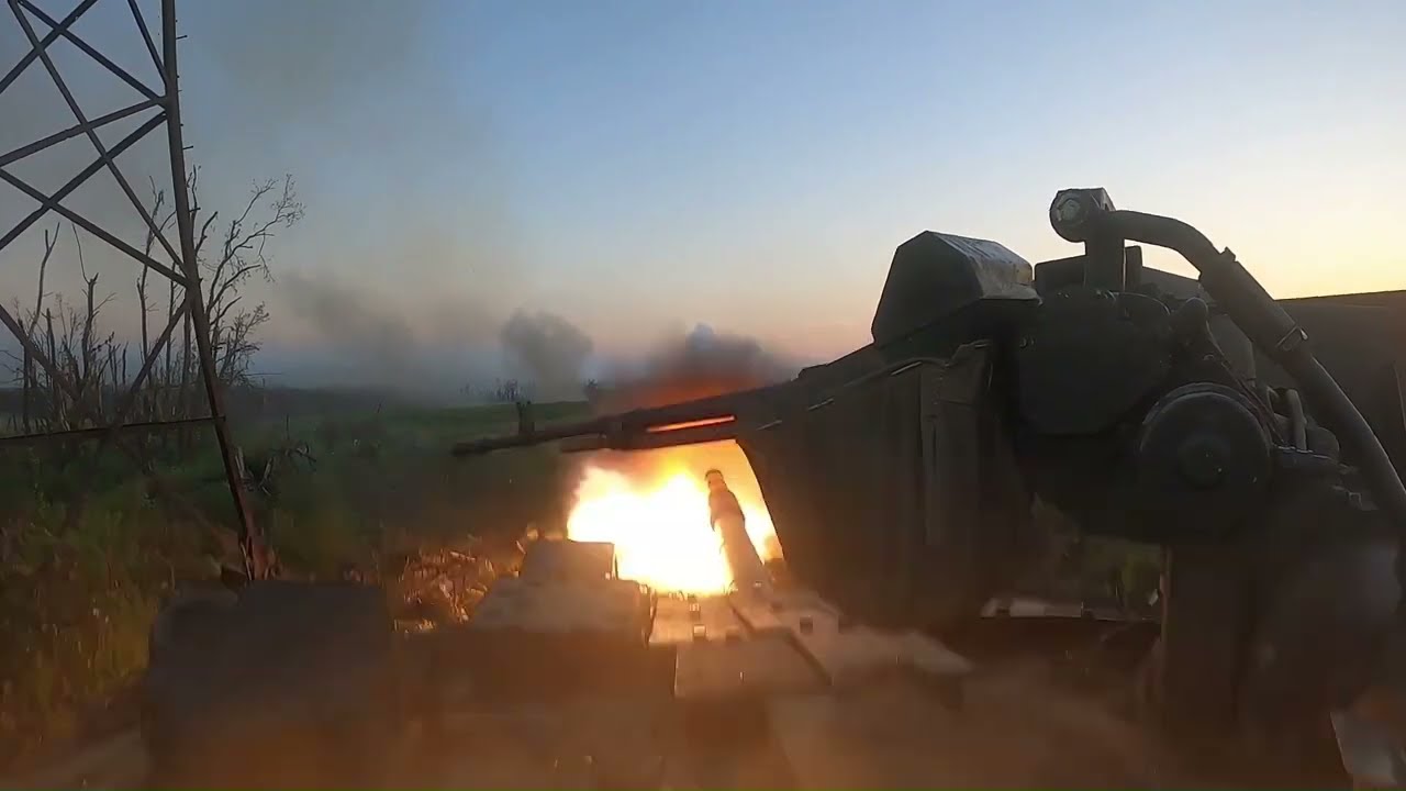 Intense GoPro Footage Of A Ukrainian Tank T64-Bulat And CV-90 IFV In Combat. Summer, 2023.