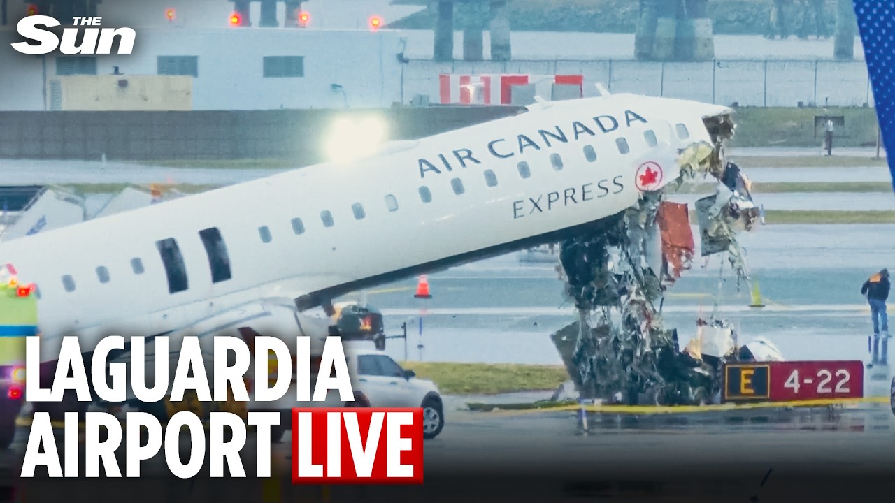 LIVE: Emergency response at LaGuardia Airport after flight crash in New York