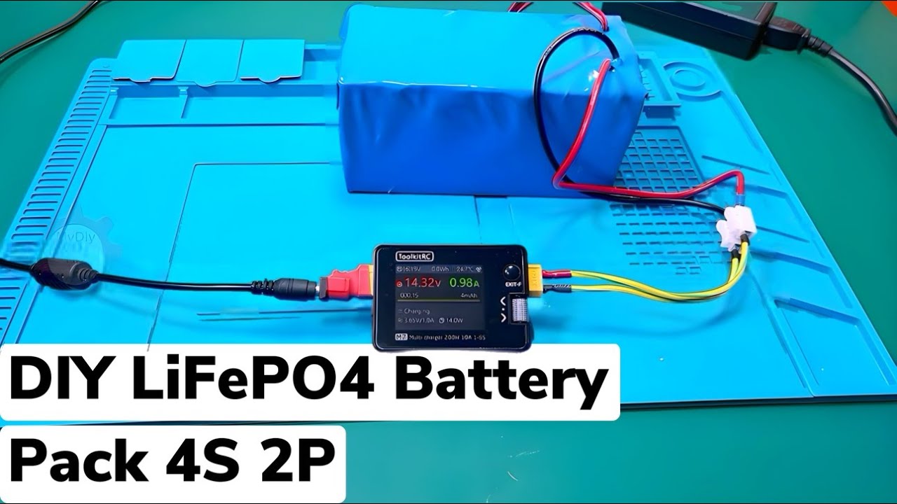DIY LiFePO4 battery pack 4S 2P pack