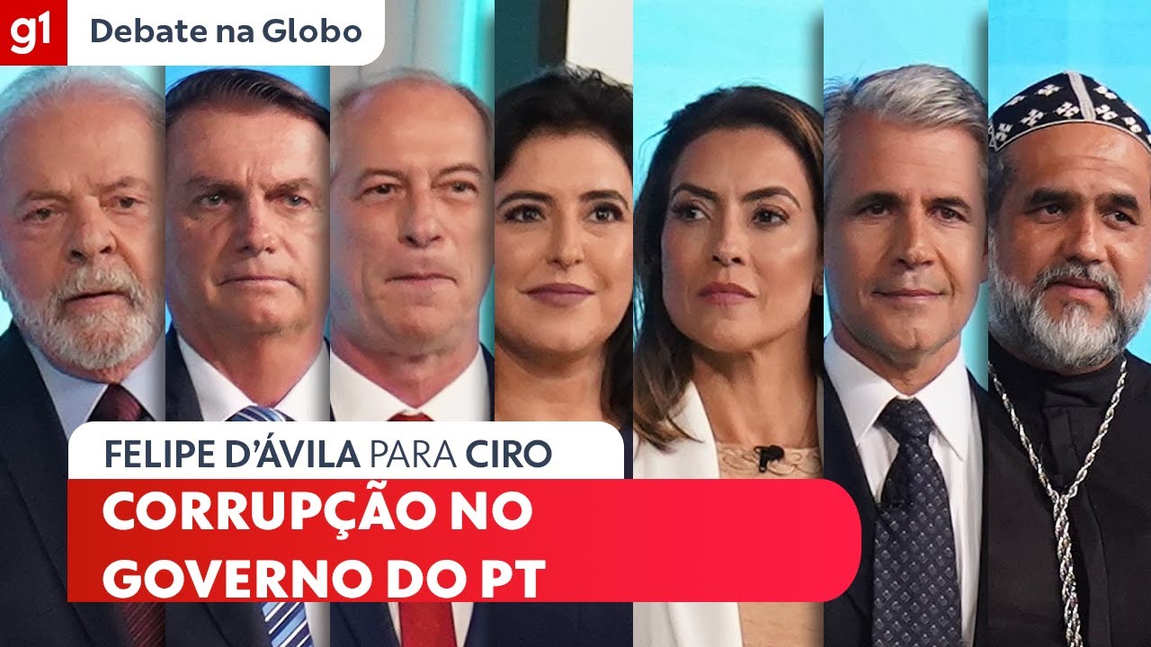 Felipe D'Ávila (Novo) pergunta para Ciro Gomes (PDT) sobre corrupção no governo PT #DebateNaGlobo
