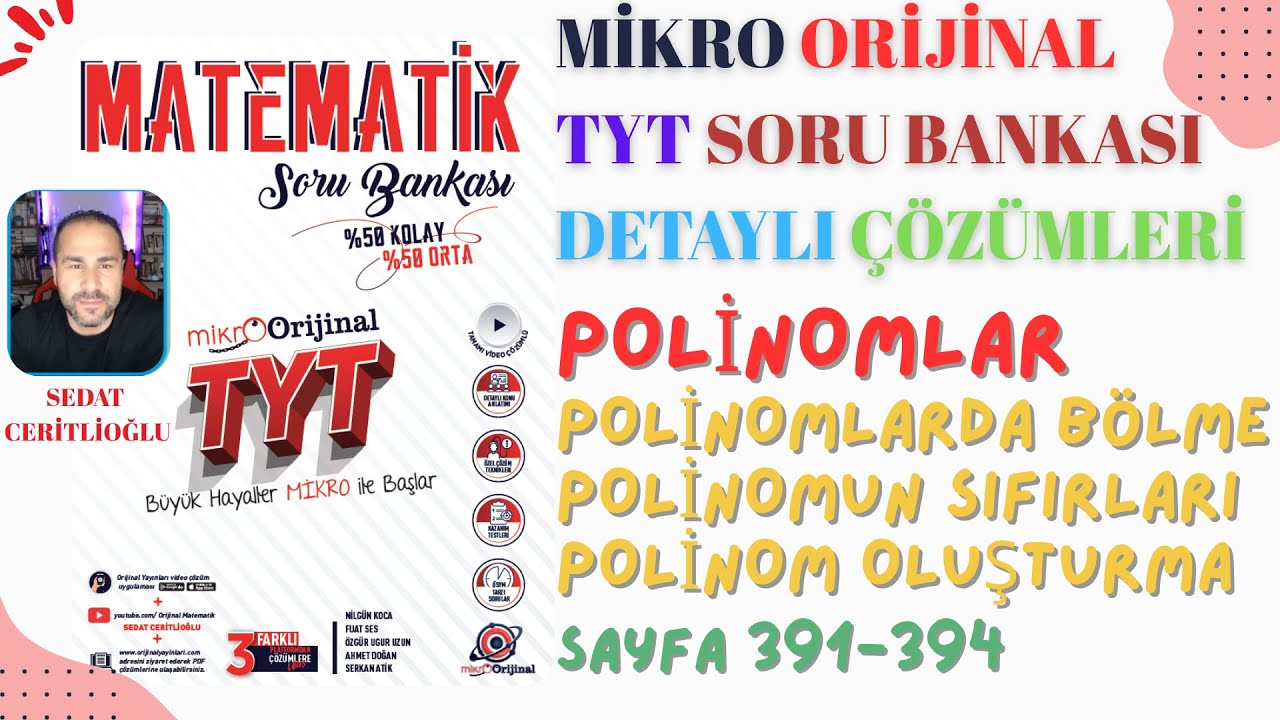 2026 MİKRO ORİJİNAL TYT SORU BANKASI ÇÖZÜMLERİ SYF391-394 #orijinalmatematik #mikroorijinal #yks2026