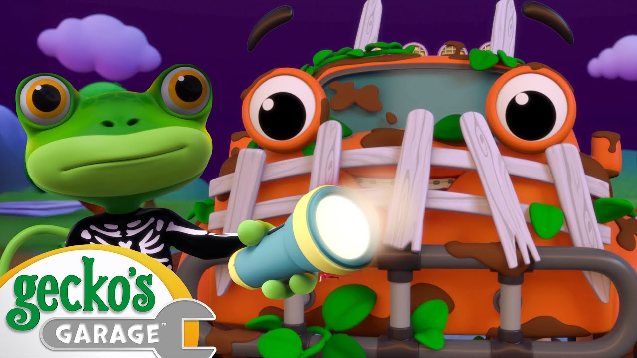 Who Goes There? Halloween Vehicles! | Gecko's Garage 3D | Robot Cartoons for Kids | Moonbug Kids