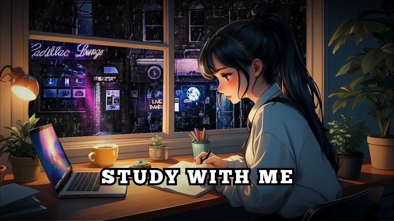 1 Hour Study Music with Rain Sounds 🎧 Study With Me Anime Ambience for Deep Focus