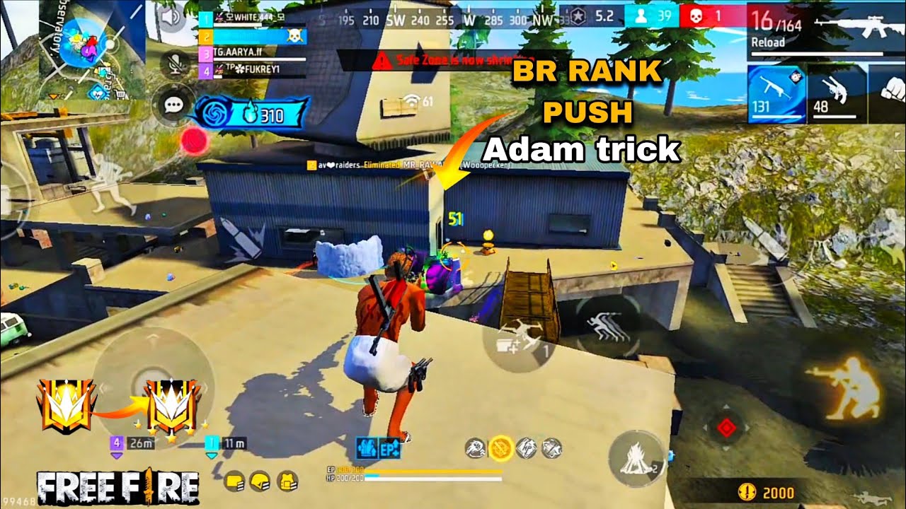 Br Rank Push Adam trick 🧐 | GrandMaster Lobby Squad Gameplay | Top 10 Bhooya Match #freefire 