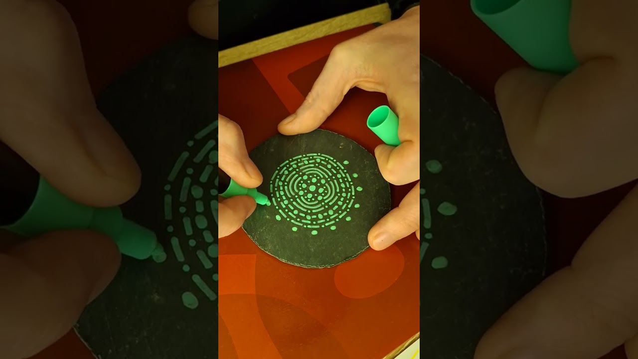 Mandala sur ardoise - Dessous de verre #1