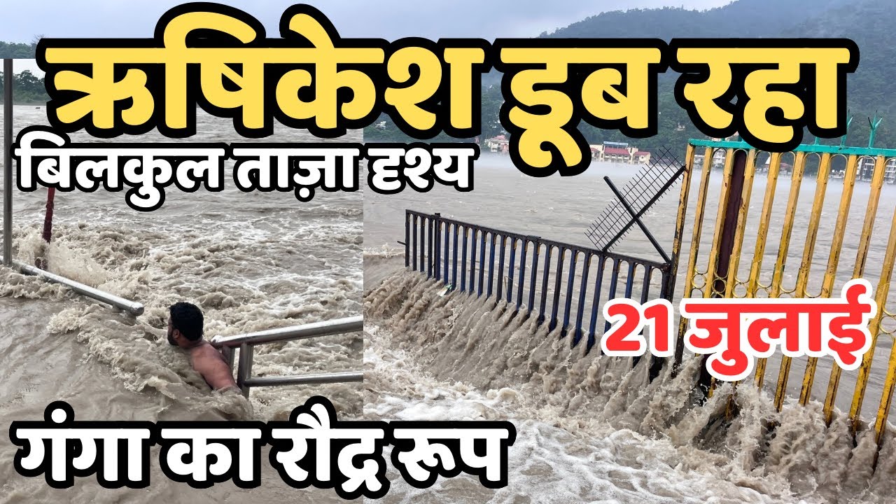 ऋषिकेश खाली हो रहा || भयंकर बारिश पहाड़ो मे, चारधाम | नीलकंठ महादेव, Rishikesh live, Rishikesh flood?