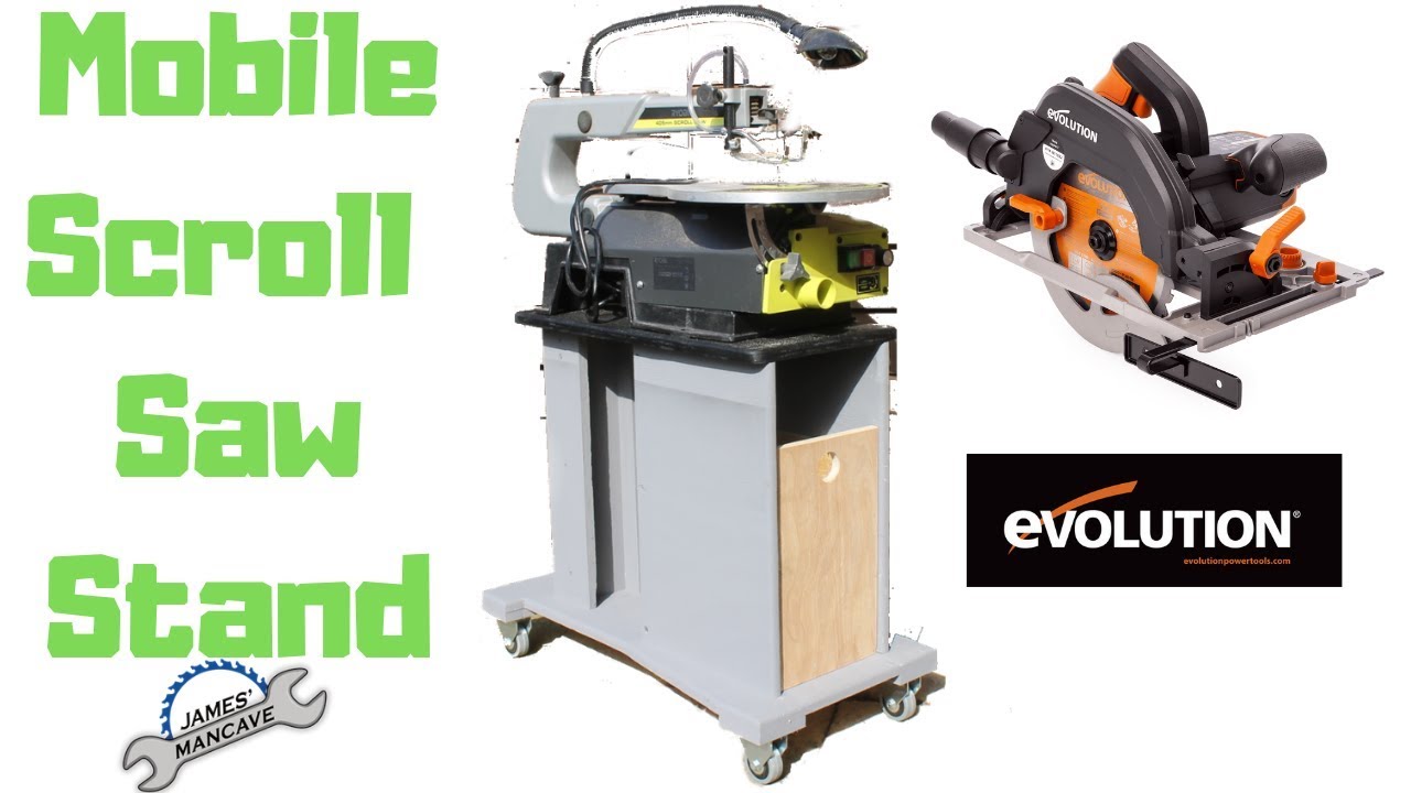 DIY Moveable Scroll Saw Stand With Evolution R185ccsx+ Saw #Evolutionpowertools #scrollsawstand