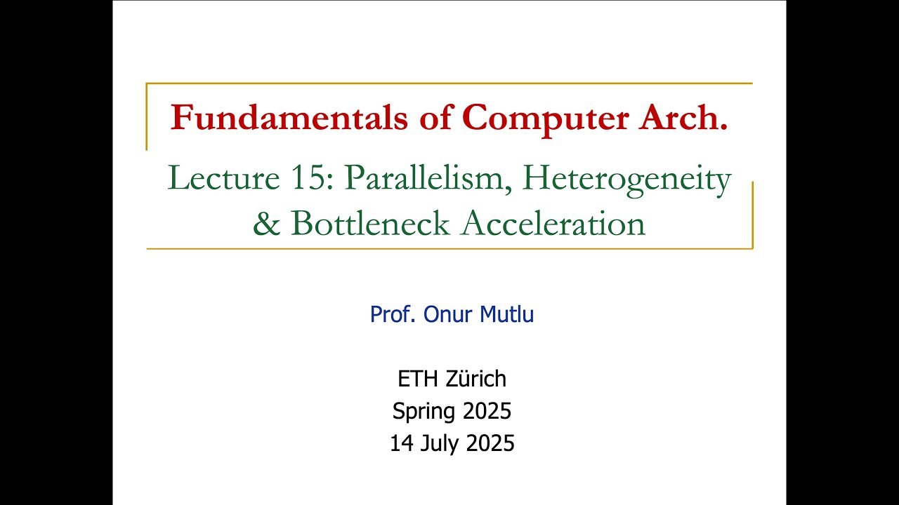 Fundamentals of Comp. Arch. - L15: Parallelism, Heterogeneity & Bottleneck Acceleration (Spr 2025)