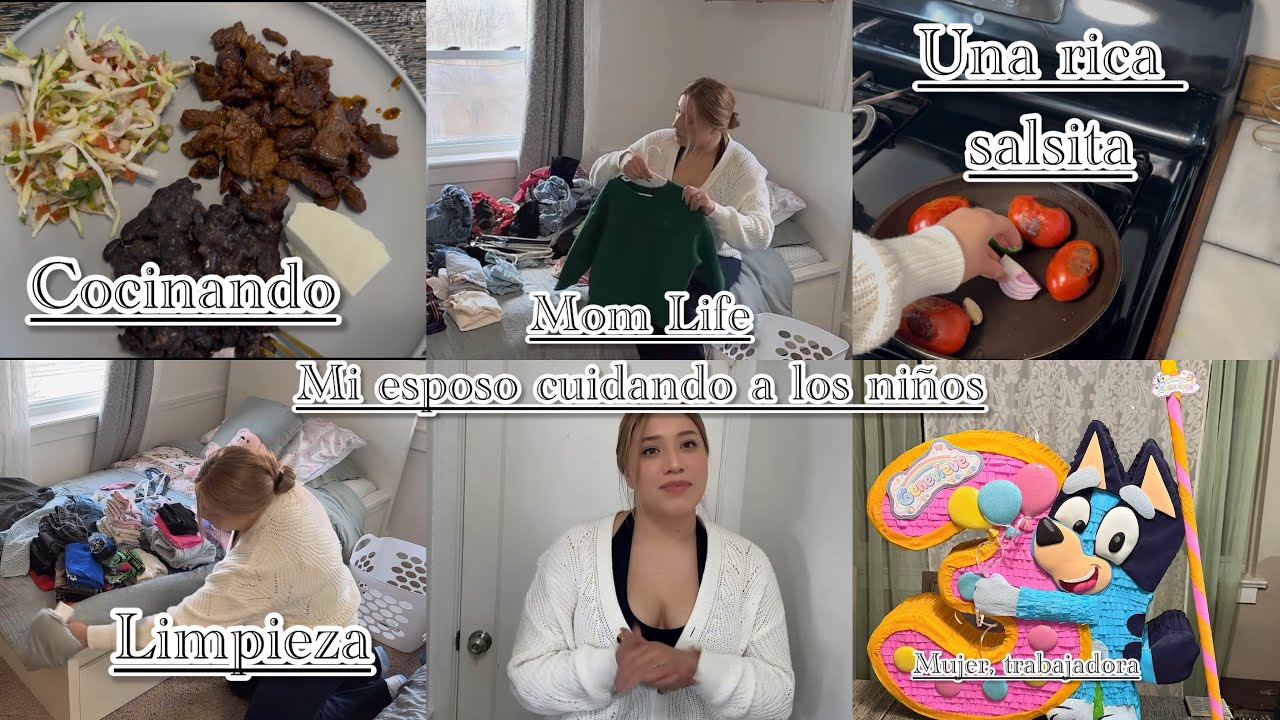 Cocinando y limpiando día rutinario hice una piñata  mi esposo trabajando y cuidando a los niños