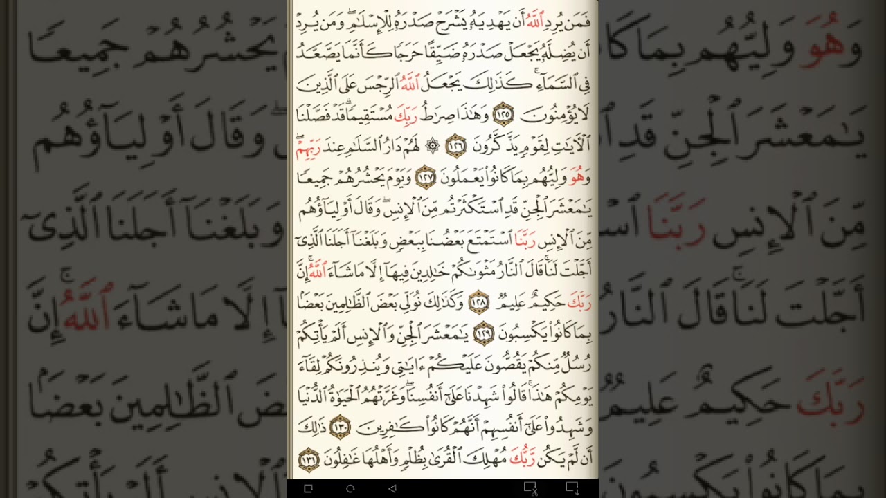 ماهر المعيقلي سورة الأنعام مكتوبة صفحة 144 مصحف المدينة المنورة جودة عالية