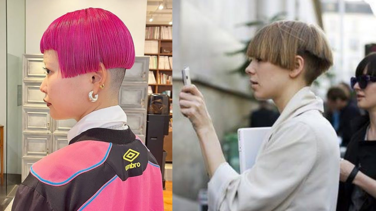 Girl undercut Haircuts Fade bowl cut and hair makeover /Summer bowl pixie cut 2023
